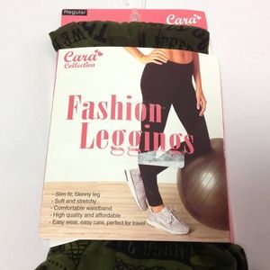Cara Collection Women's Fashion Leggings Olive New